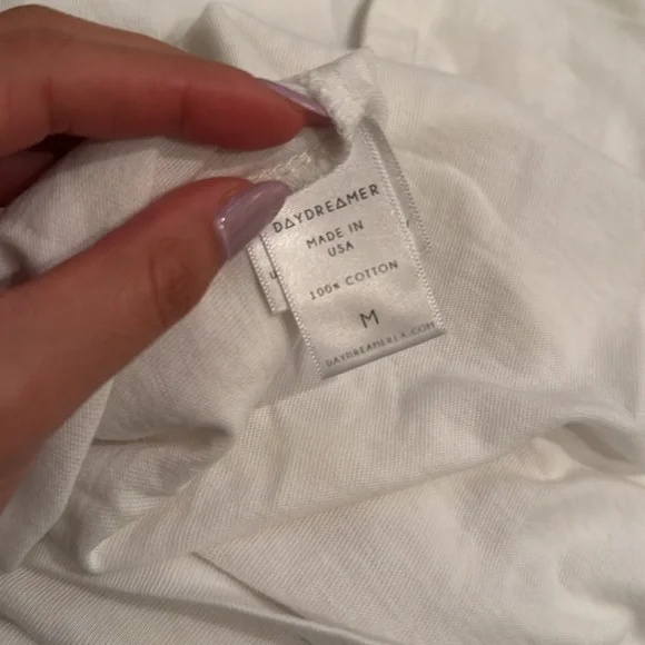 DAYDREAMER - White Graphic T-Shirt with Tour Print - Picture 4 of 5